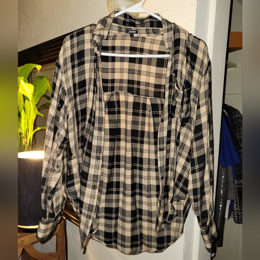 Express Button Down Flannel Shirt XS